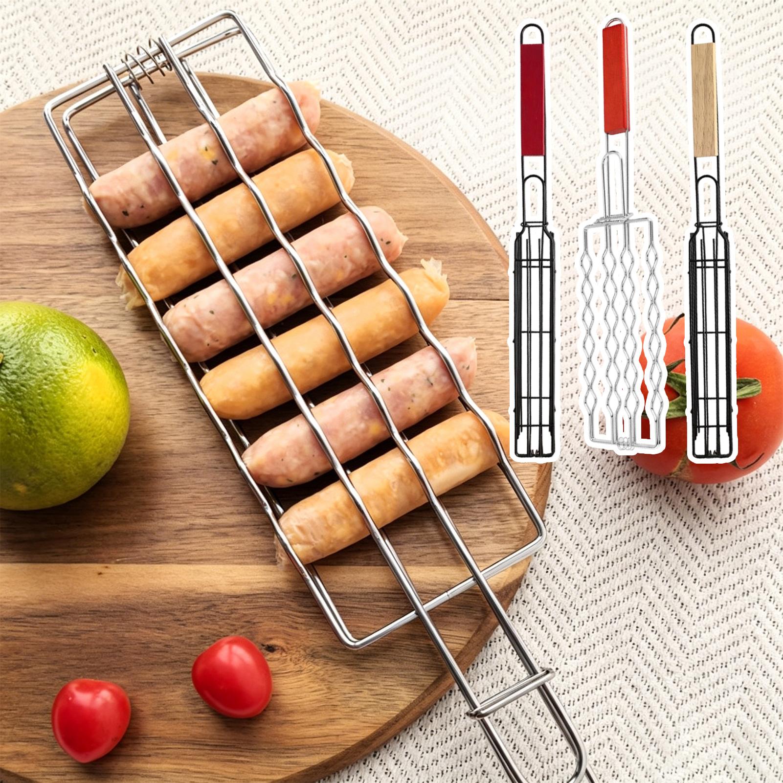 Home Cooking Business - Keranjang BBQ Gagang Kayu Tahan Panas,