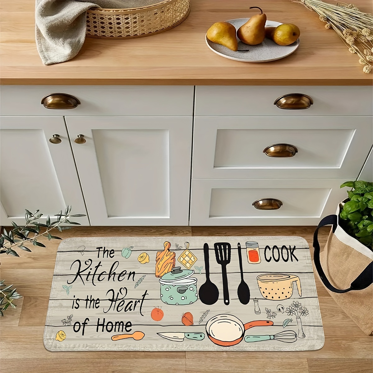 Home Cooking Quotes - Alas Dapur Motif Peralatan Dapur, Keset