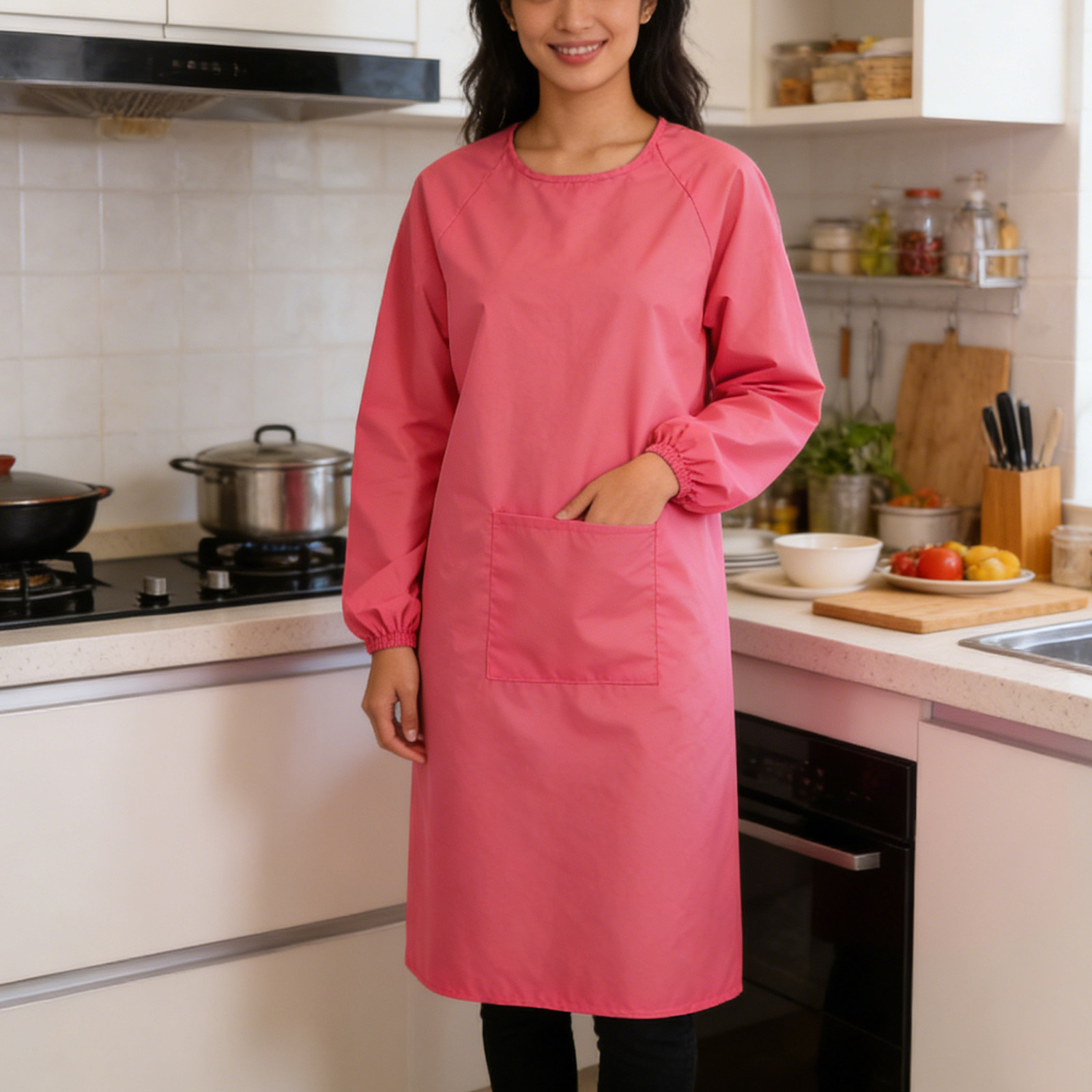 Home Cooking Dog Food - Apron lengan panjang anti air, model