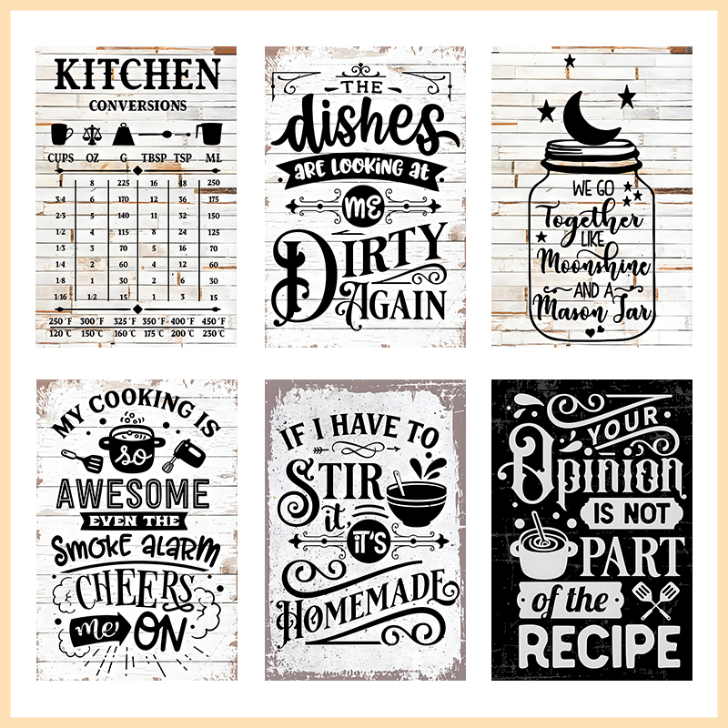 Home Cooking Quotes - Papan Logam Vintage dengan Kutipan Dapur,