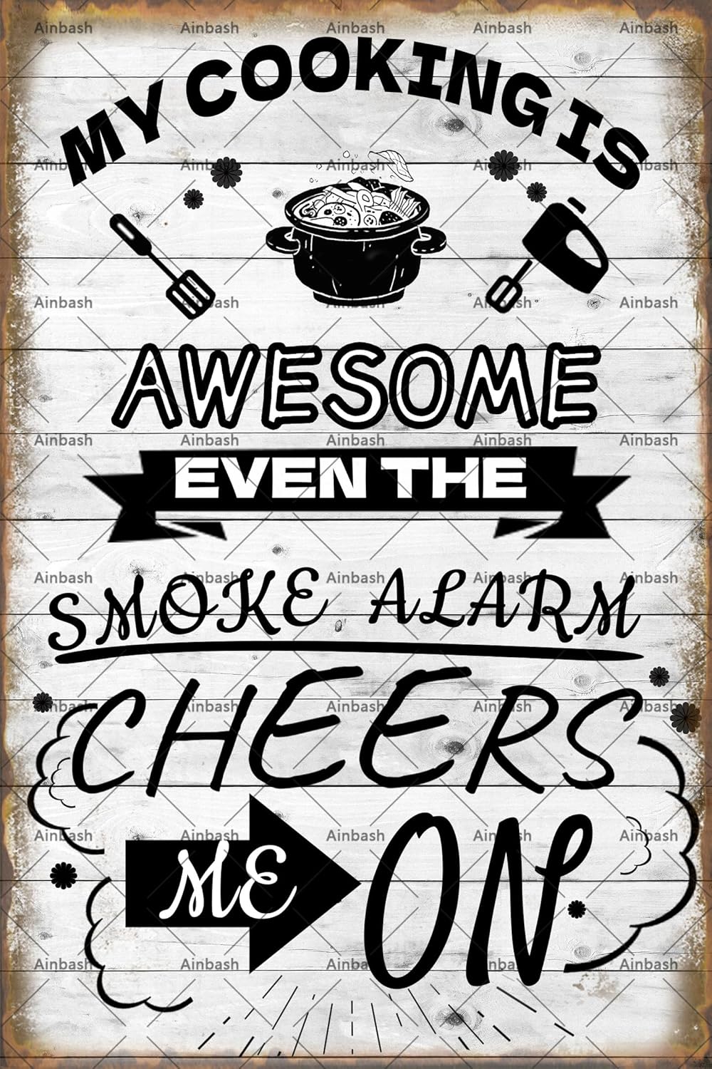 Home Cooking Quotes - Papan Logam Lucu dengan Tulisan 'Masakanku