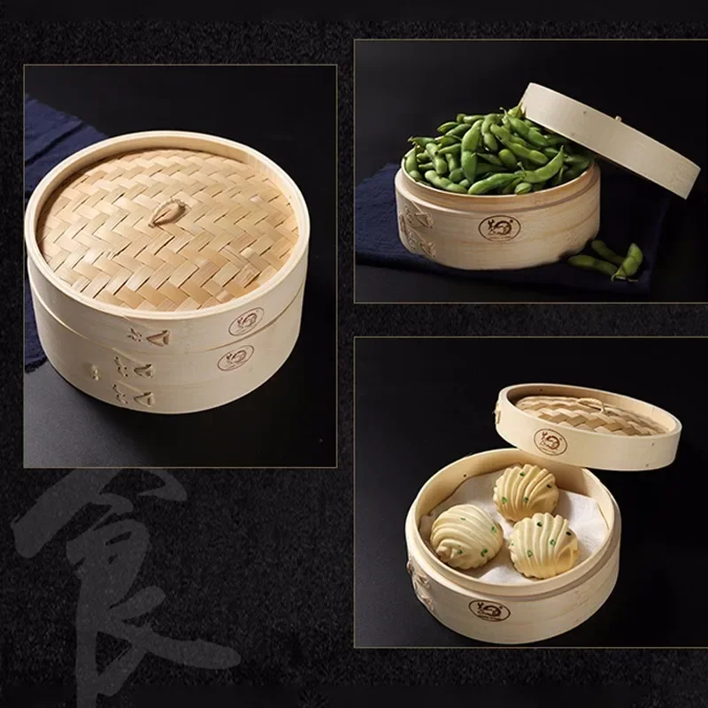 Steamer Bamboo Set - Pengukus Bambu Memasak Dapur untuk Set