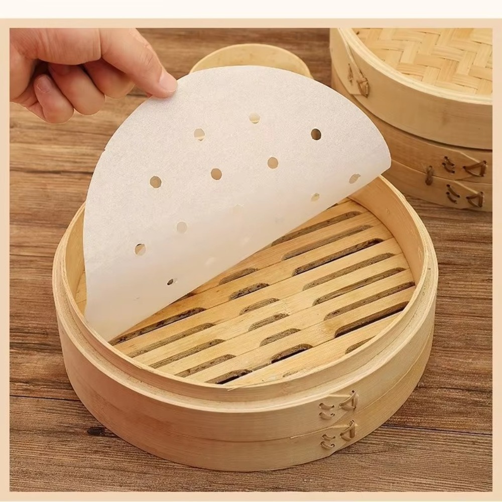Steamer Bamboo Set - 50 Buah Kertas Pengukus Bambu 4/6/8/10