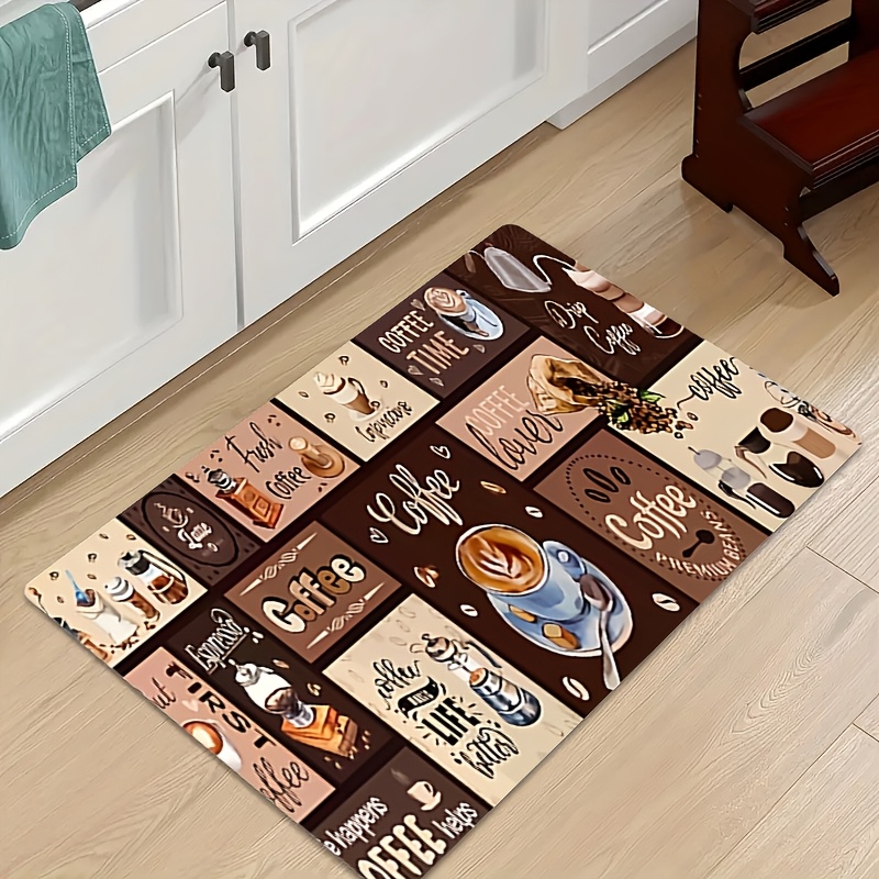 Home Cooking Quotes - Karpet Panjang Motif Kopi Multi Grid,