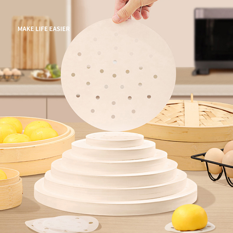 Steamer Bamboo Set - 50/100 buah kertas Steamer bambu sekali