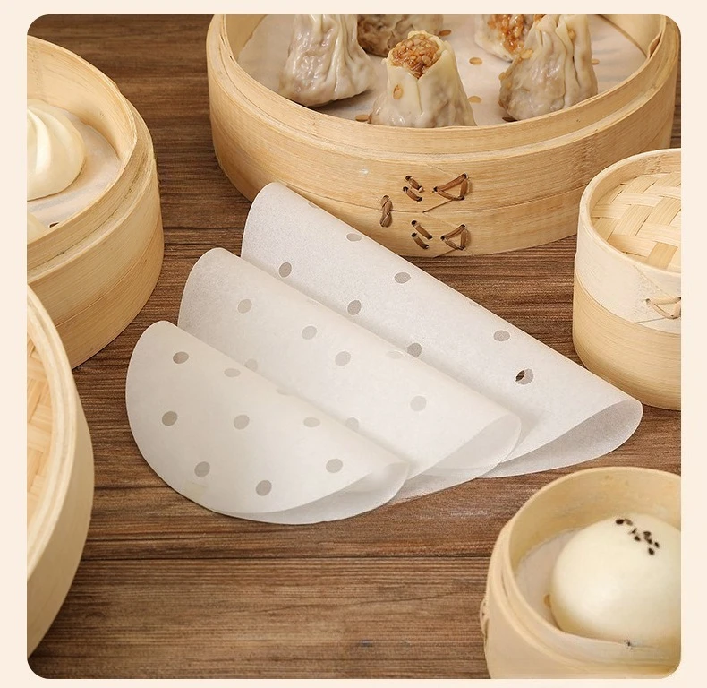 Steamer Bamboo Set - 100Pcs Kertas Kukus Sekali Pakai Food