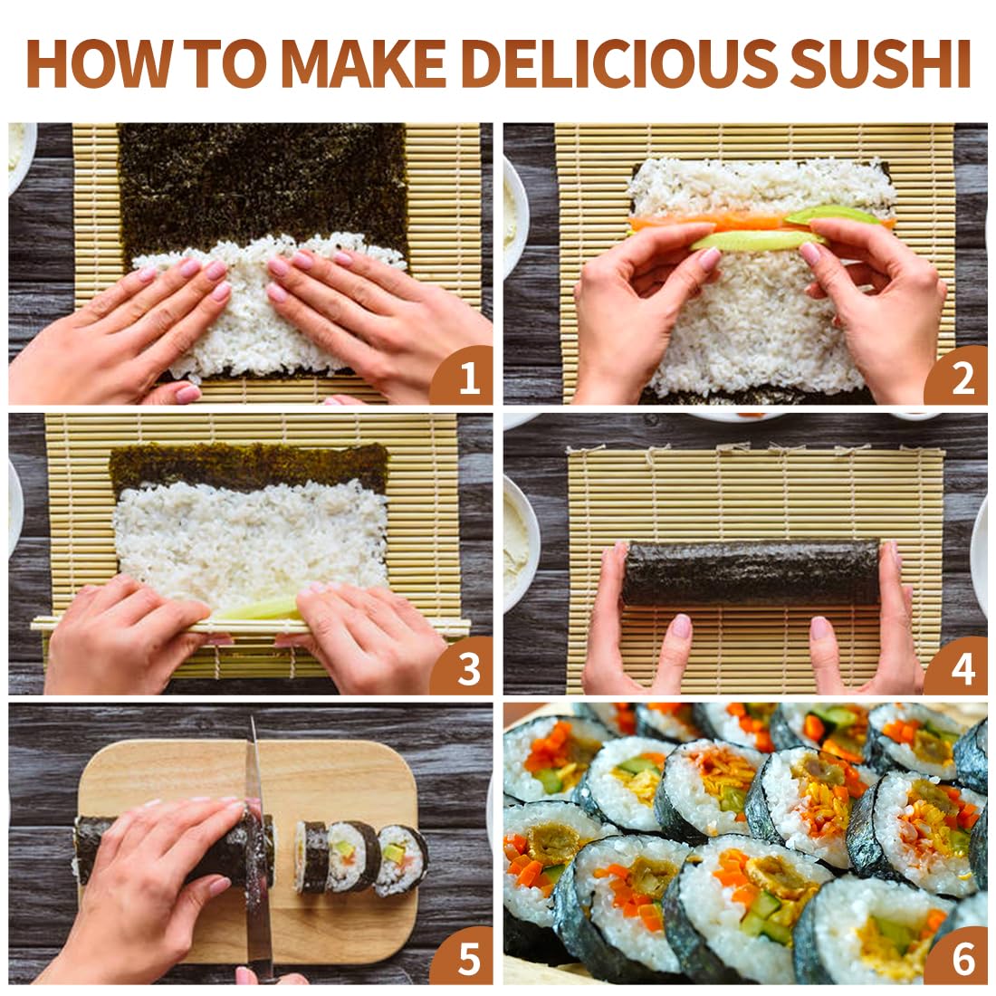 Set Pembuatan Sushi dengan Ber - Sushi Mat Bamboo ulasan dan harga
