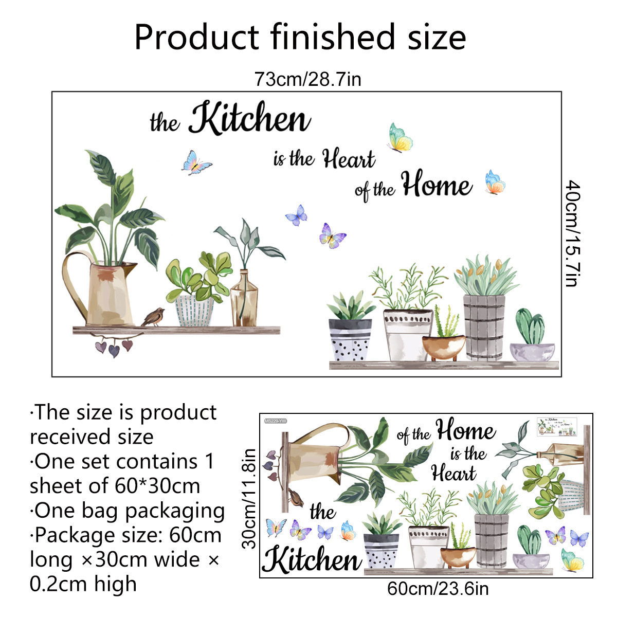 Stiker Dinding Kutipan Dapur B - Home Cooking Quotes ulasan dan harga