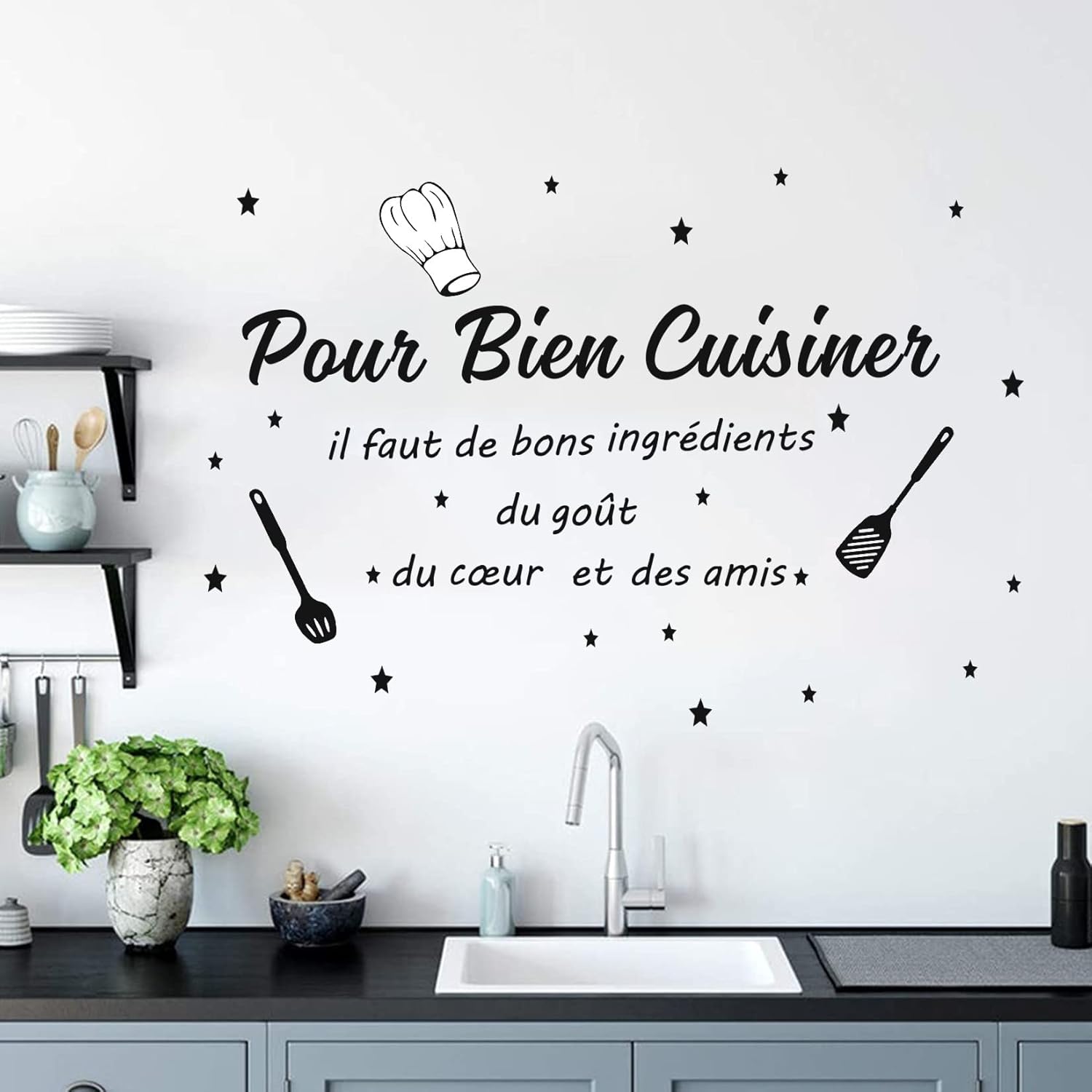Stiker Dinding Kutipan Cinta M - Home Cooking Quotes ulasan dan harga