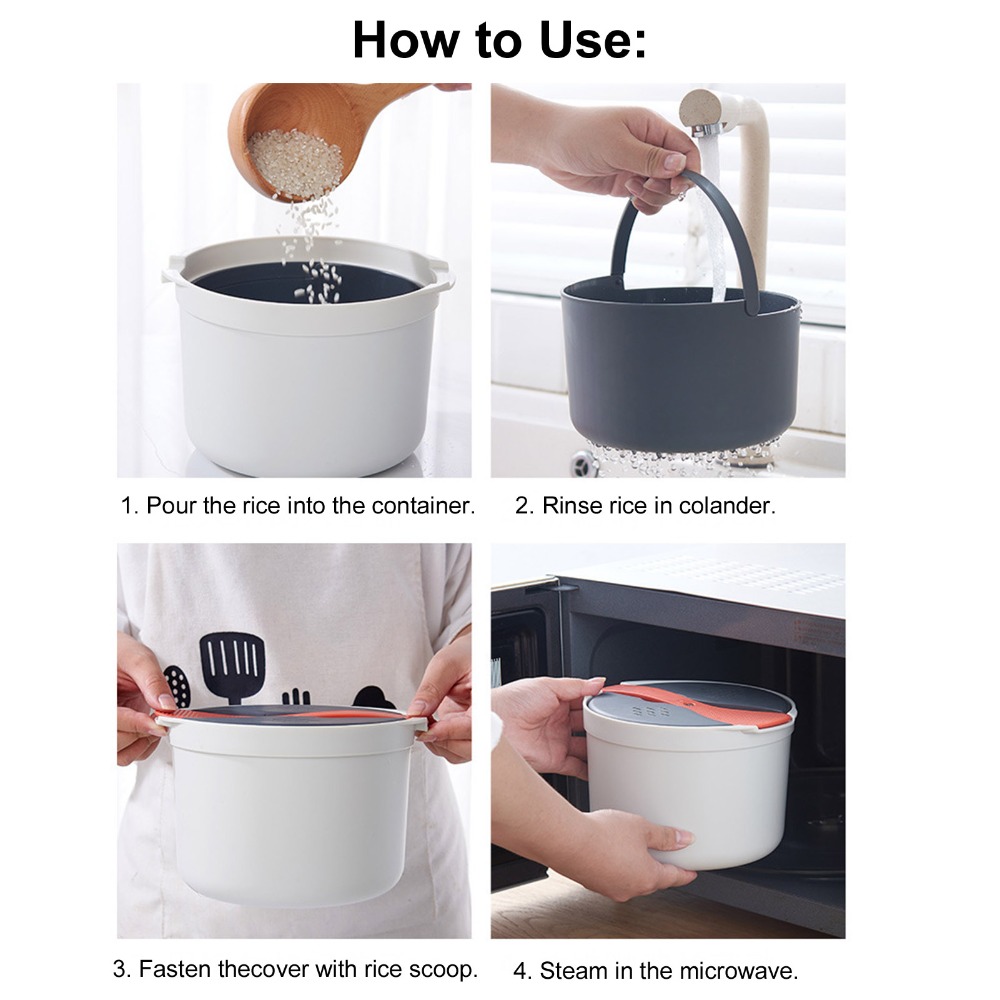 Panci Nasi Microwave Tebal 2L  - Steamer Bamboo Set ulasan dan harga